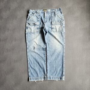 Vintage Eddie Bauer Cargo Blue Denim Jeans 40x30